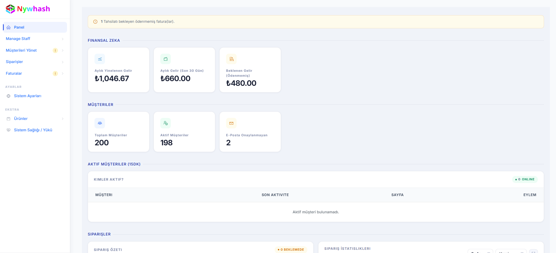 PurifyBilling Dashboard